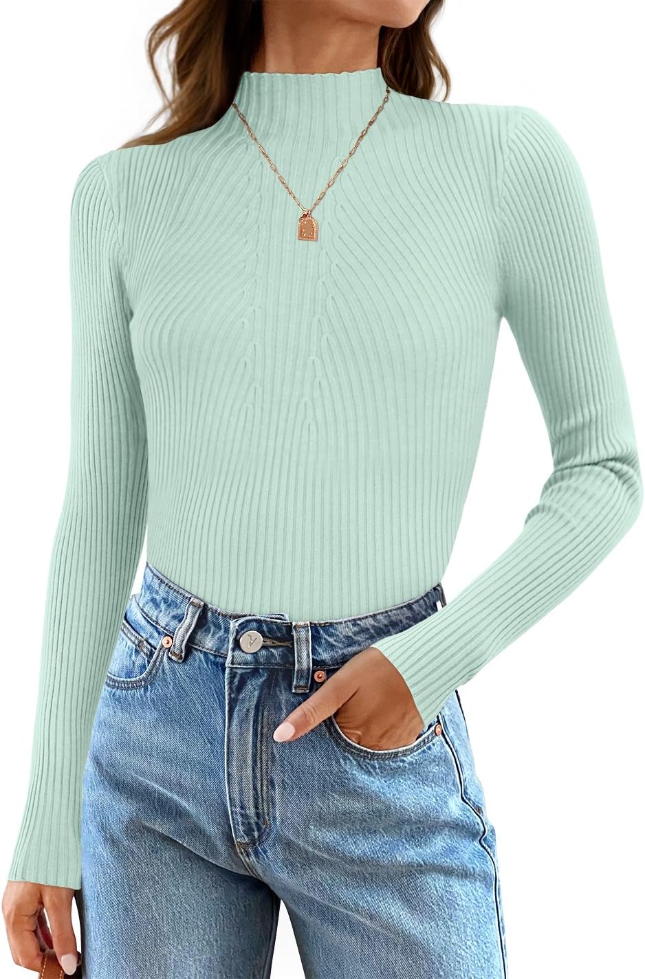ZESICA Women's Long Sleeve Turtleneck Sweater for Fall Style