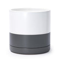 10 in Ceramic Planter Pot with Drainage Hole and Saucer - Modern