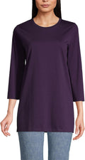 Lands' End Supima Cotton Women's Crewneck Tunic in 3/4 Length