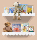 Floating Nursery Book Shelves Scalloped 20 in - Stylish Wall Storage