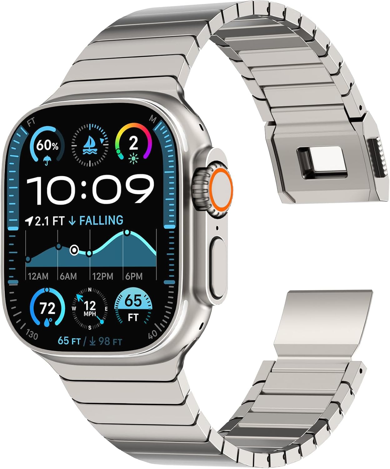 CHANCHY Stainless Steel Band for Apple Watch Ultra 49mm & More