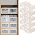 Linen Closet Organizers And Storage 10 Pack - Foldable Closet Bins