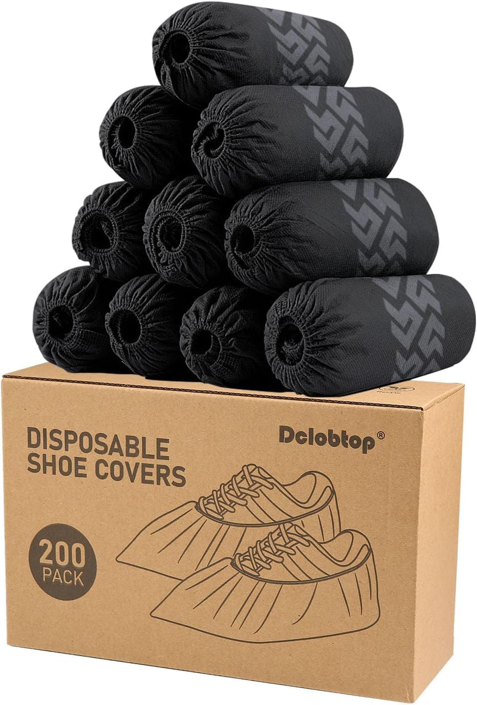 Black Recyclable Shoe Covers Disposable for Indoor Use - 200pcs