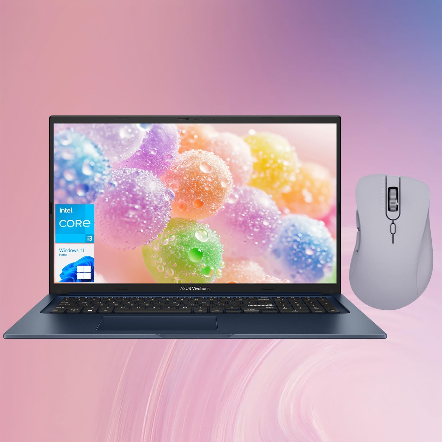 ASUS Vivobook 17.3 FHD Intel Core i3 Laptop Bundle: Fast Performance & Wireless Ease