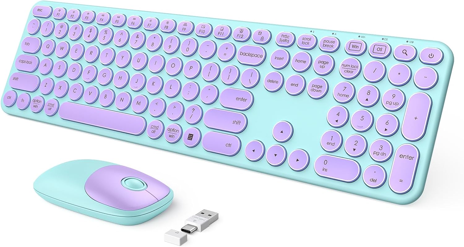 Seenda Full Size Wireless Keyboard Combo - Purple