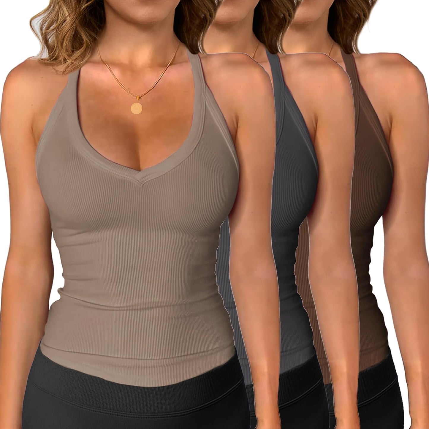 iGENJUN 3 Pack Workout Tops for Women - Stylish Summer Tanks