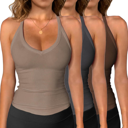iGENJUN 3 Pack Workout Tops for Women - Stylish Summer Tanks