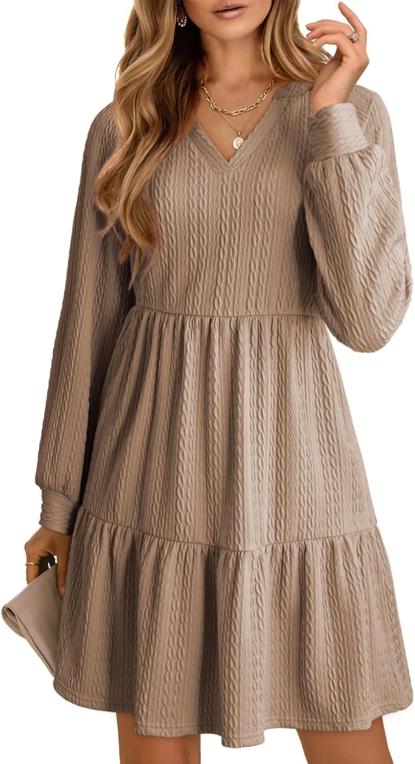 Dokotoo Fall Dresses for Women 2025 Long Sleeve V Neck Style