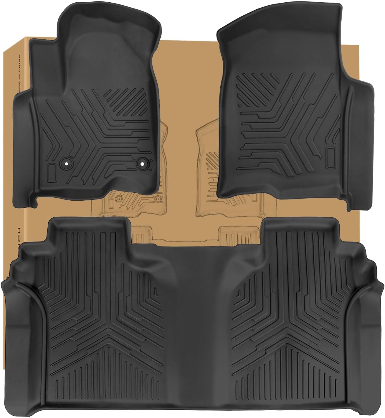 Weize Floor Mats Cargo Liner for Chevrolet Silverado 1500 2019-2024
