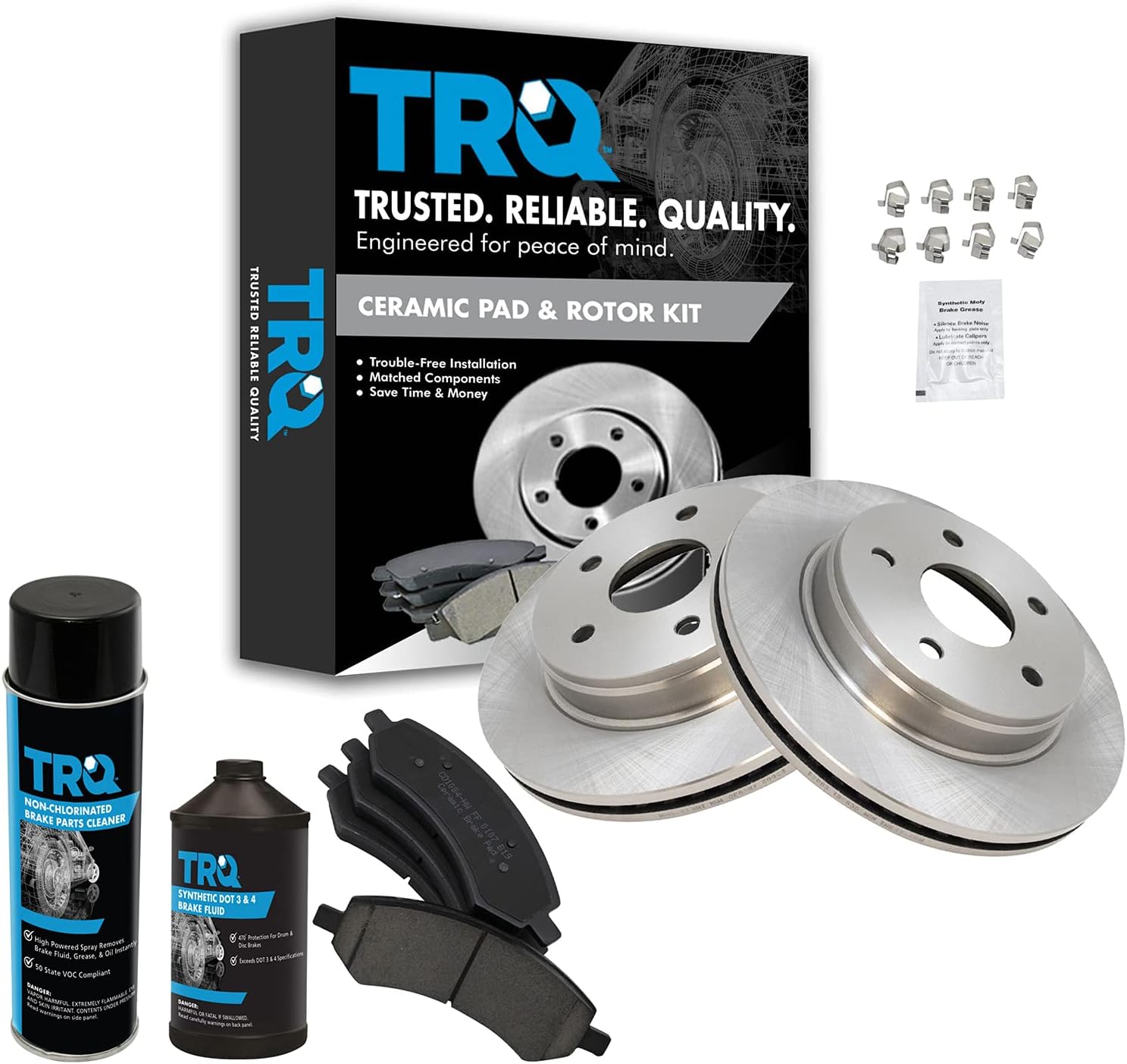 TRQ Front Brake Pad & Rotor Kit for Chrysler Aspen & Dodge