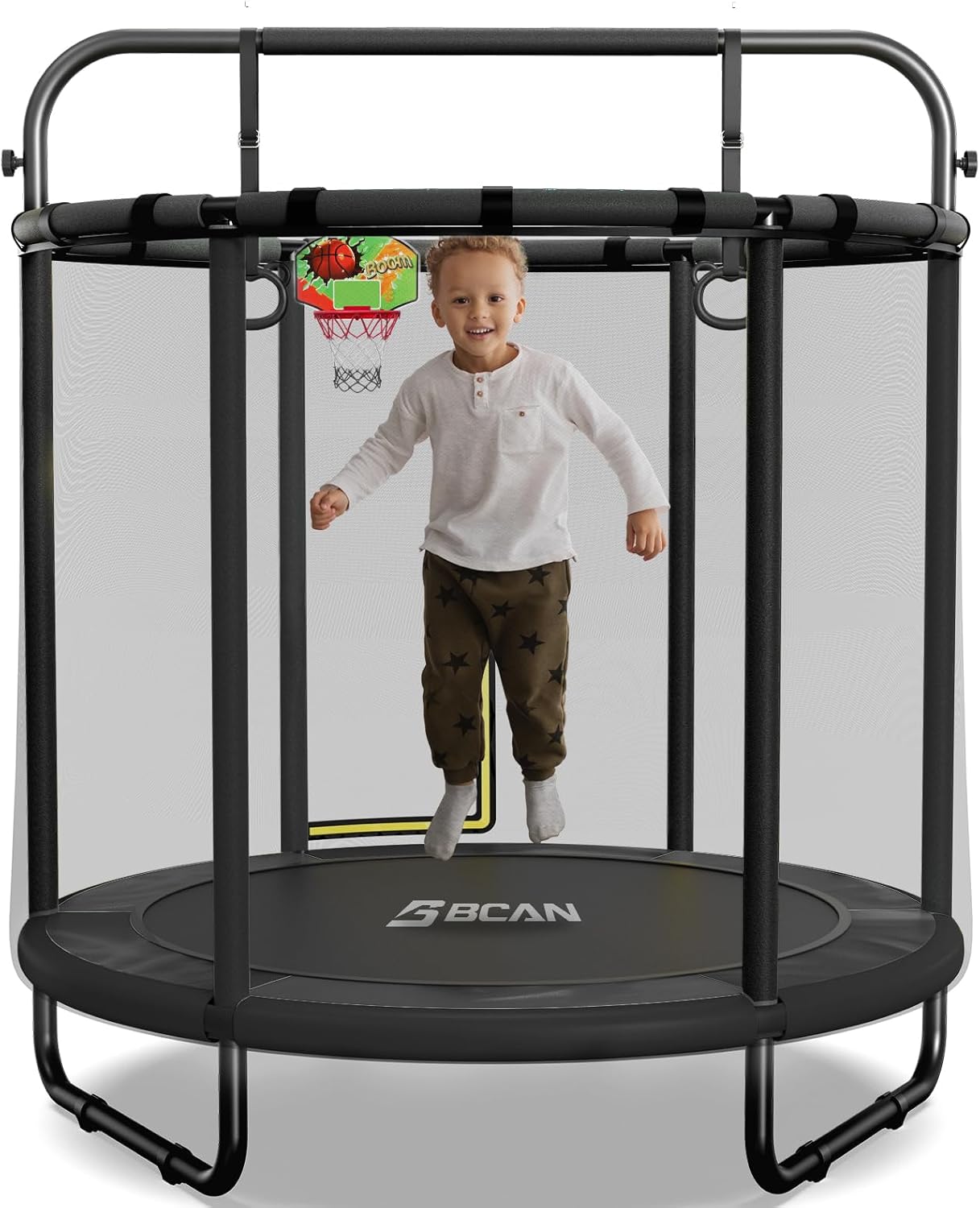BCAN 55 Trampoline for Kids with Adjustable Gymnastics Bars
