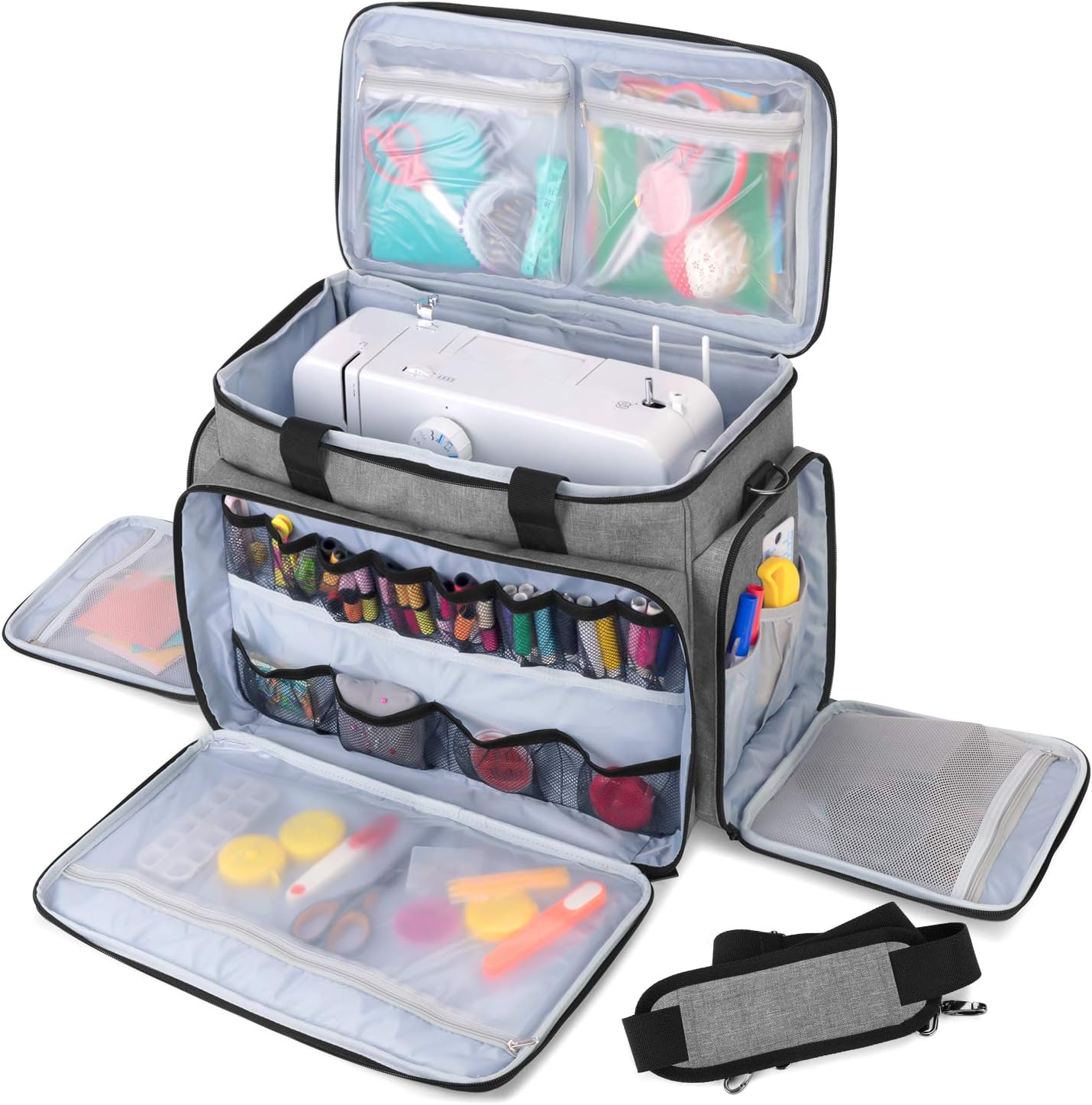 LUXJA Sewing Machine Case for Travel with Removable Padding