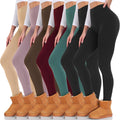 High Waisted Leggings for Women 7 Pack - Fleece Lined Tummy Control