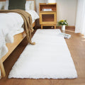 Faux Rabbit Fur Runner Rug 2 x 6 ft White - Ultra Soft Machine