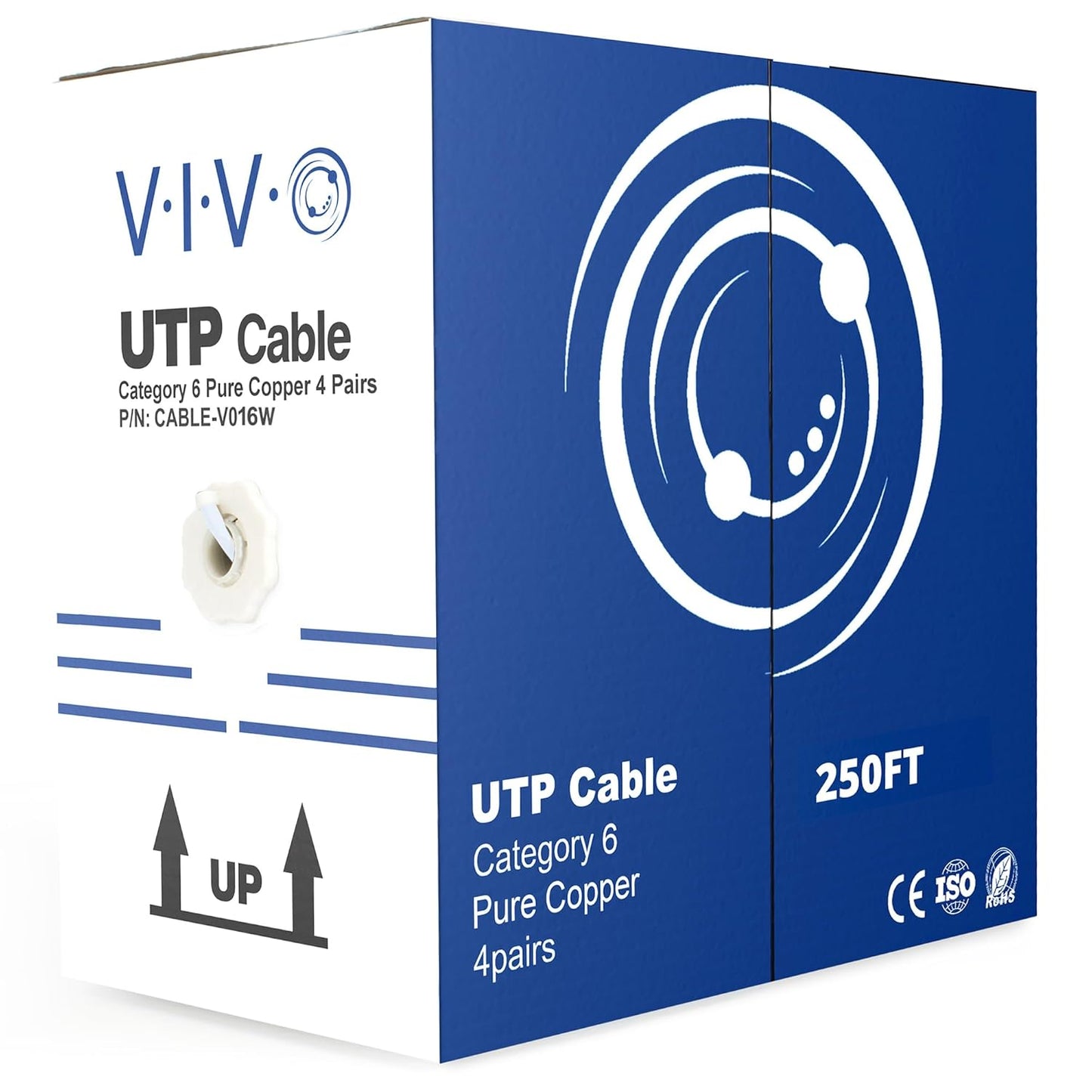 VIVO 250ft Bulk Cat6 Wire for Fast Gigabit Ethernet Networks