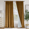 Luxury Golden Brown Velvet Curtains - 96 Inch Long