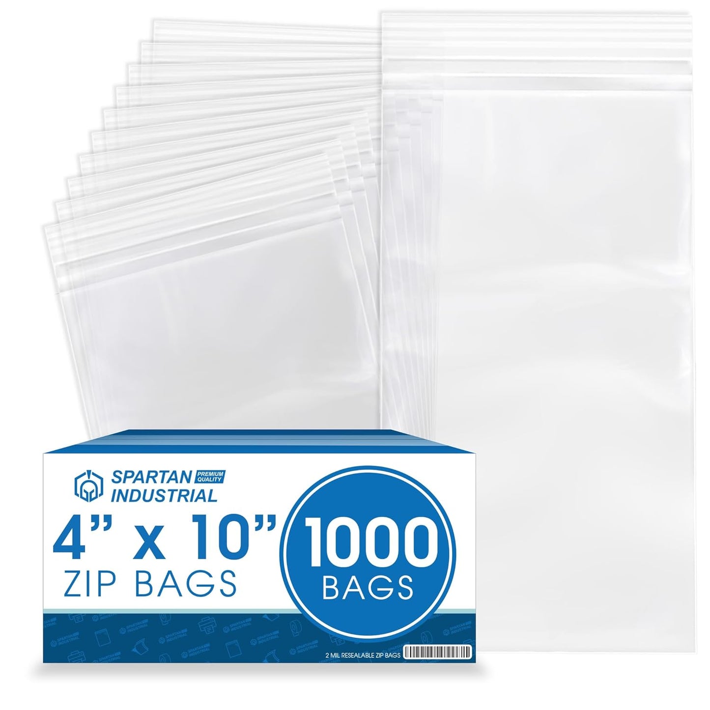 Spartan Industrial 4 X 10 Clear Reclosable Zip Plastic Bags