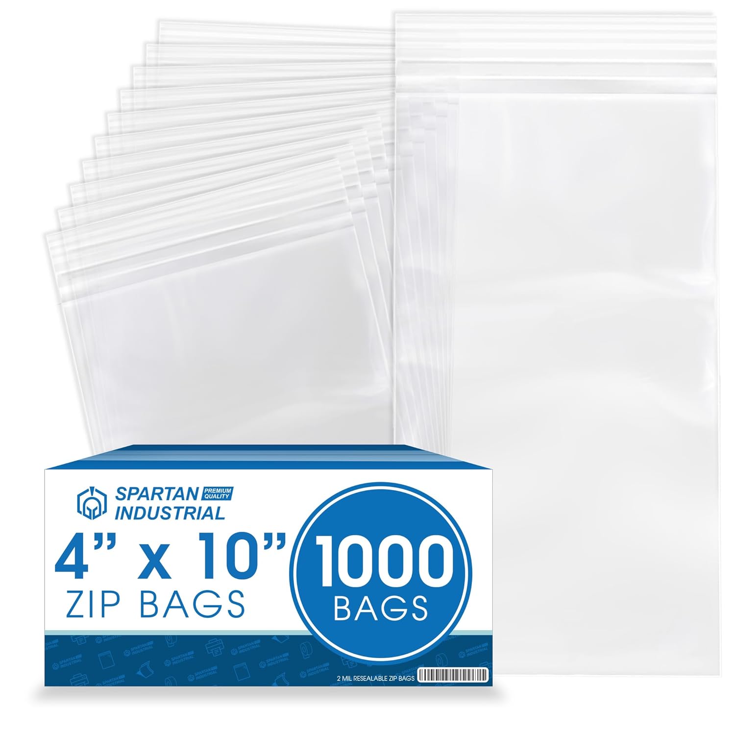 Spartan Industrial 4 X 10 Clear Reclosable Zip Plastic Bags