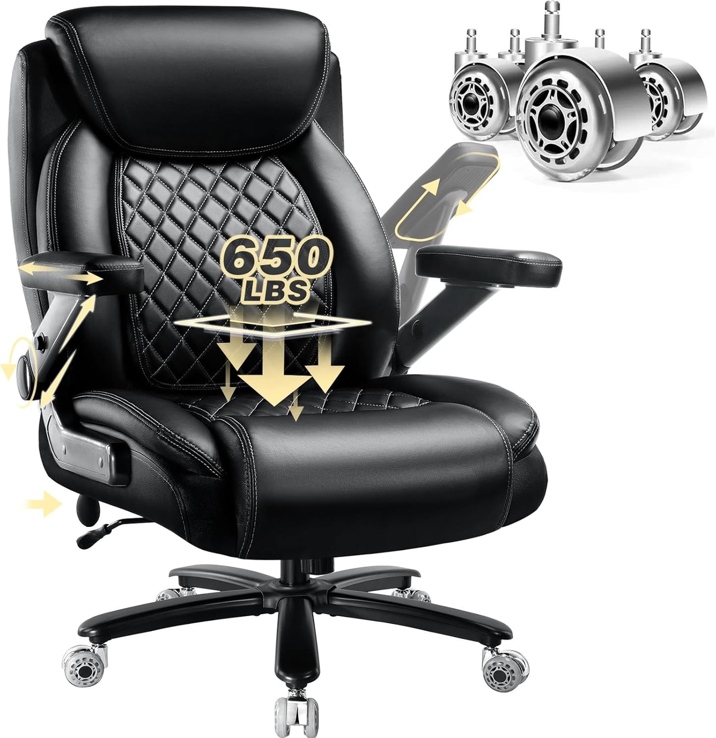 650LBS Large Heavy Duty Office Chair for Big and Tall Comfort