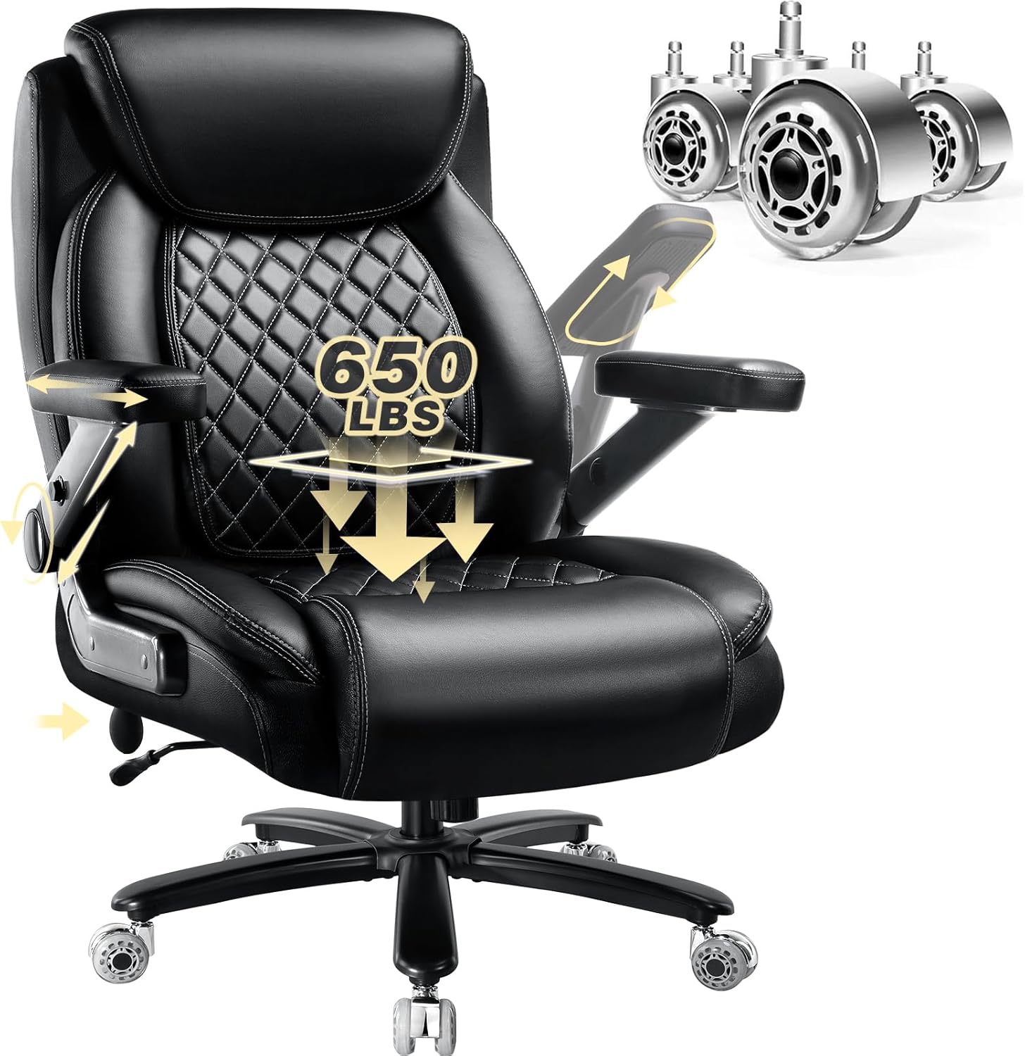 650LBS Large Heavy Duty Office Chair for Big and Tall Comfort