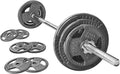 Barbell Weight Set 45 lb Standard Plates with 5ft Bar - Home Gym Fit