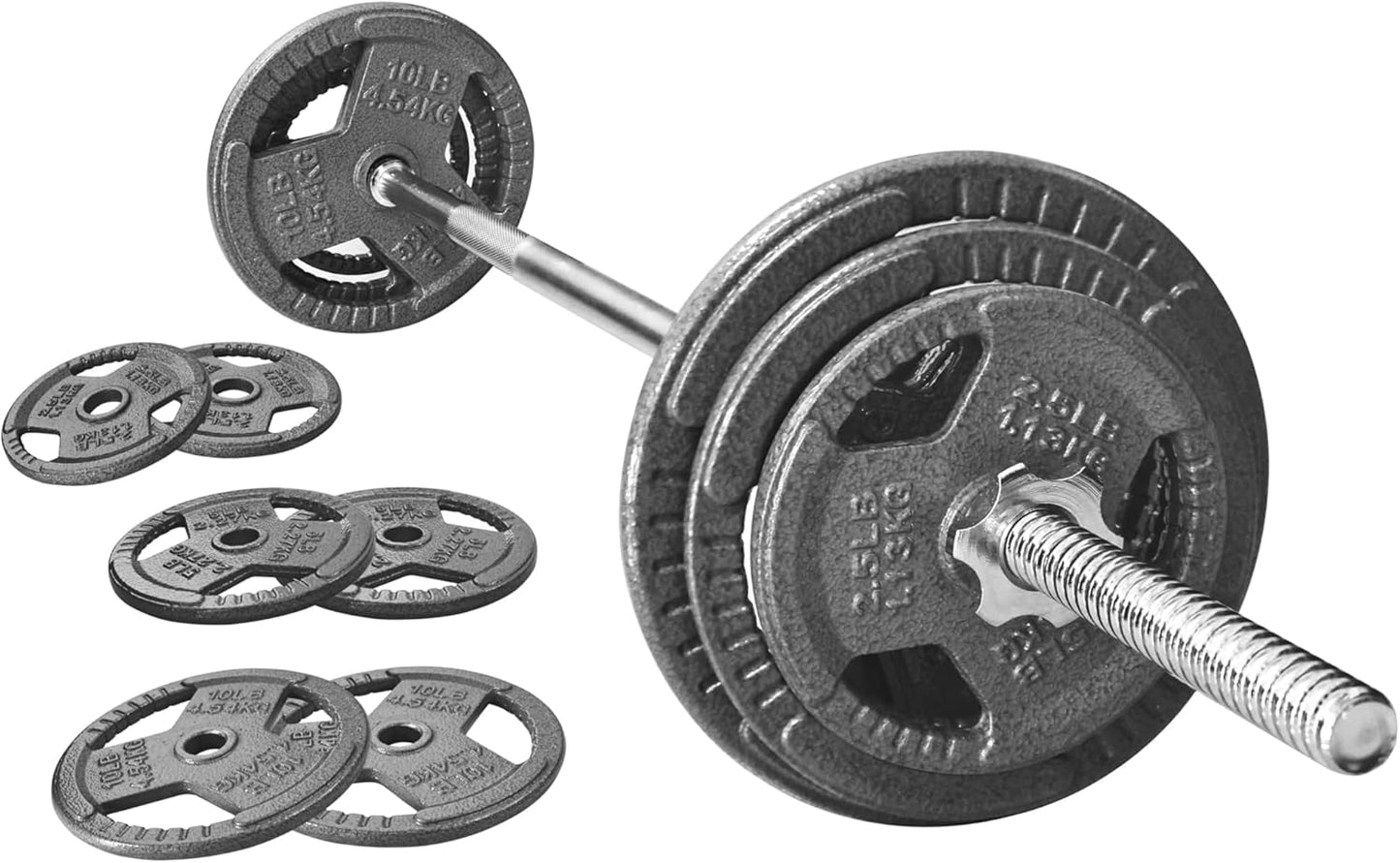 Barbell Weight Set with 5FT Standard Barbell for Home Gym