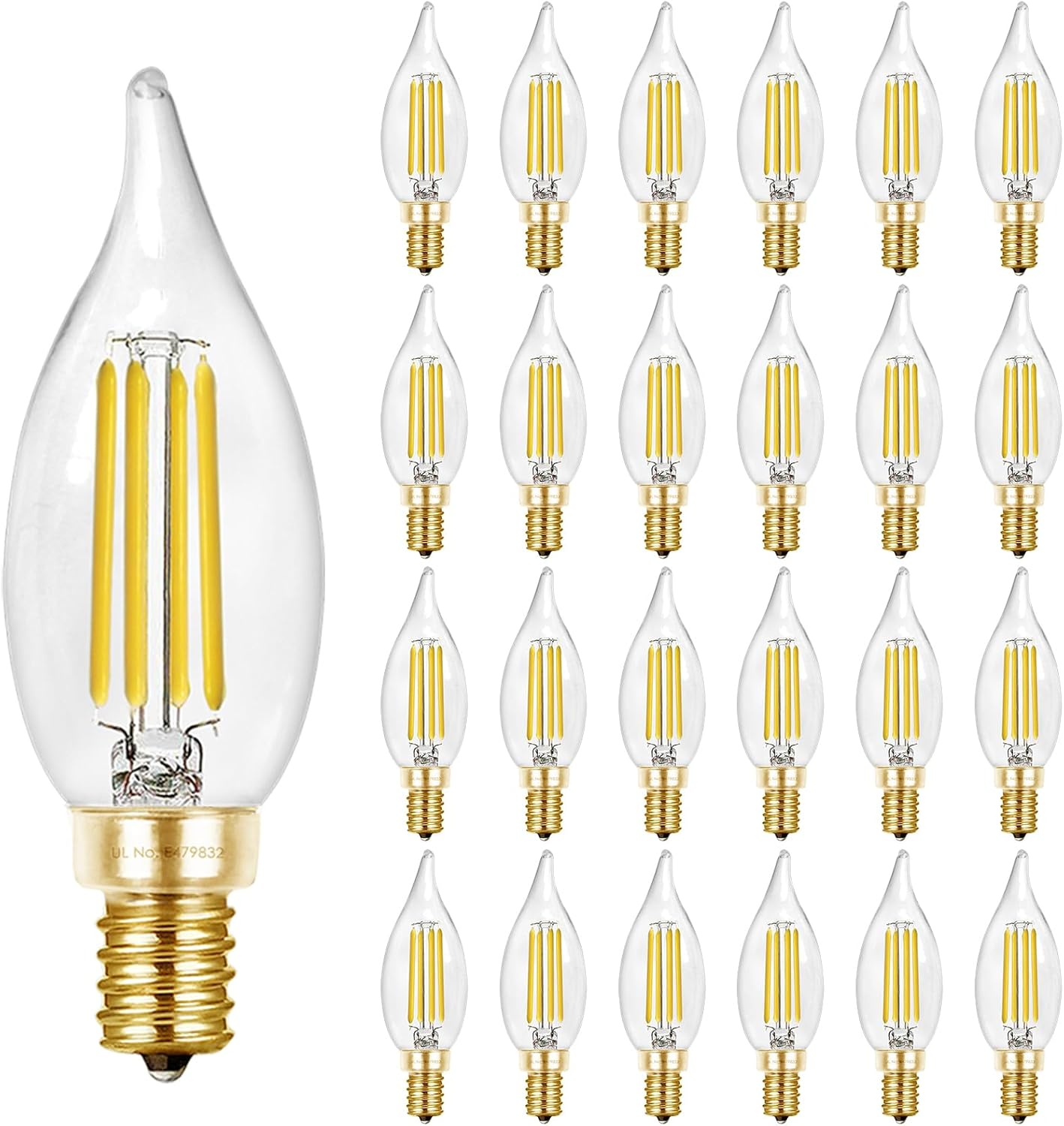 Hizashi E12 Candelabra Bulb 60 Watt Dimmable LED Light Bulbs