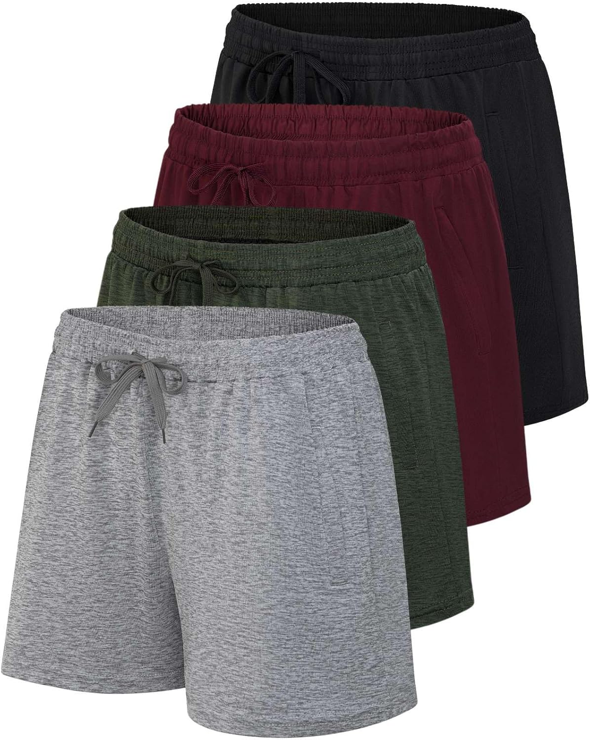 Womens Athletic Dry-Fit Lounge Shorts with Zipper Pockets