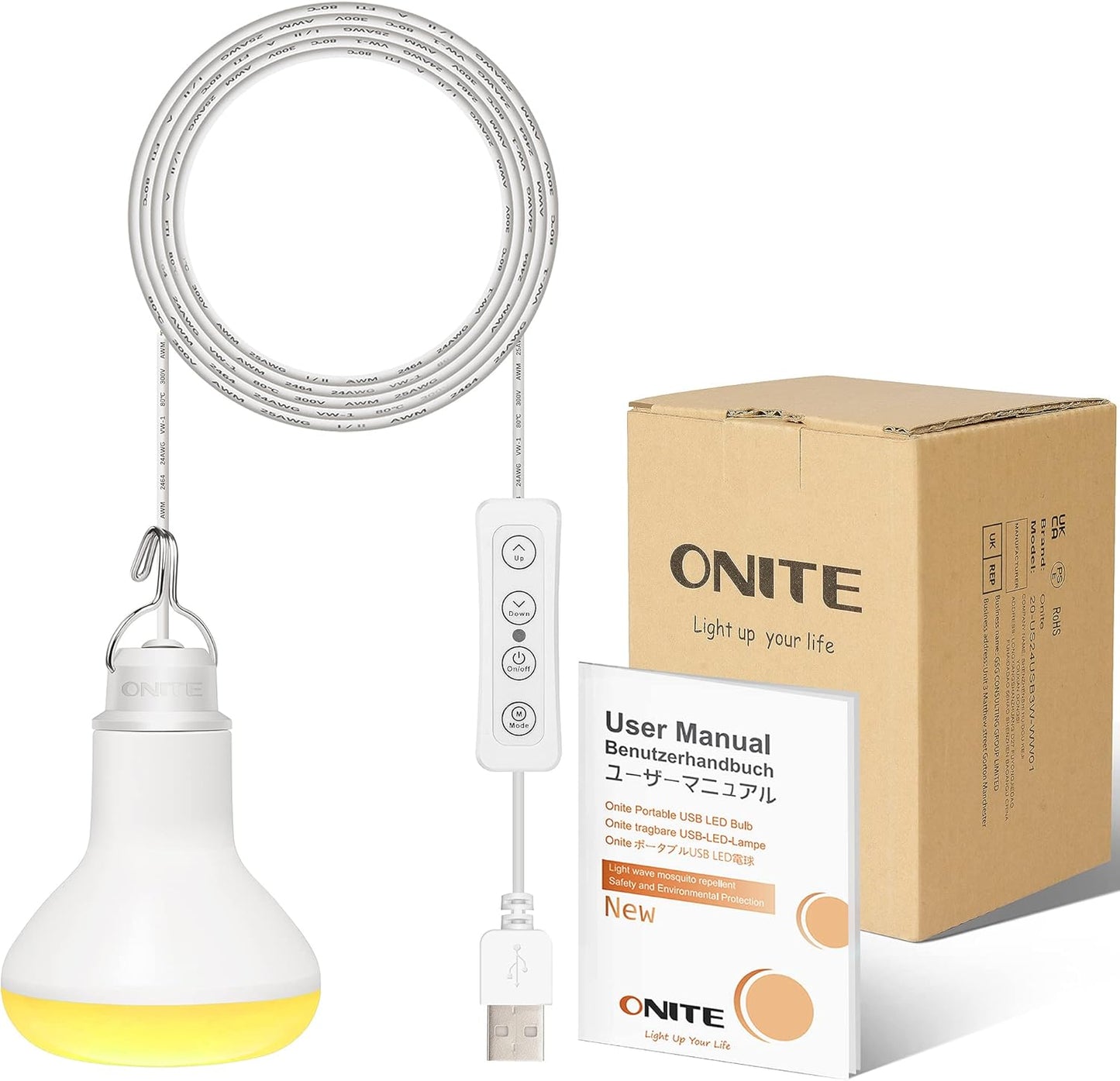 Onite USB Camping Lantern, Dimmable 9W Light
