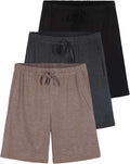 Mens Cotton Ultra-Soft Knit Sleep Pajama Shorts 3 Pack (Style PDGT)