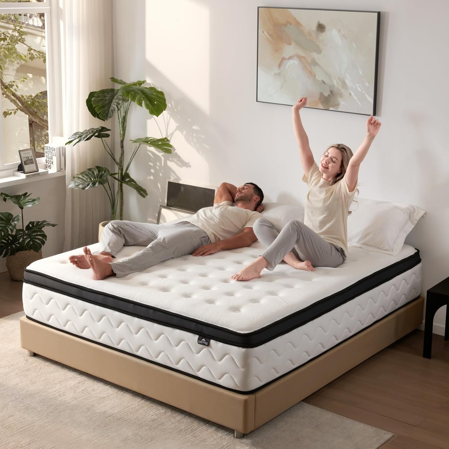 King Size Mattress 12 Inch - Medium Firm Hybrid Comfort