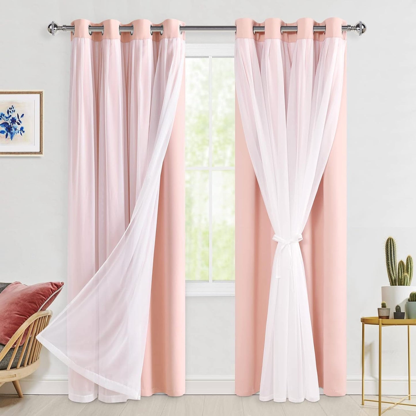 Hiasan Blackout Curtains with Sheer Overlay for Elegant Rooms
