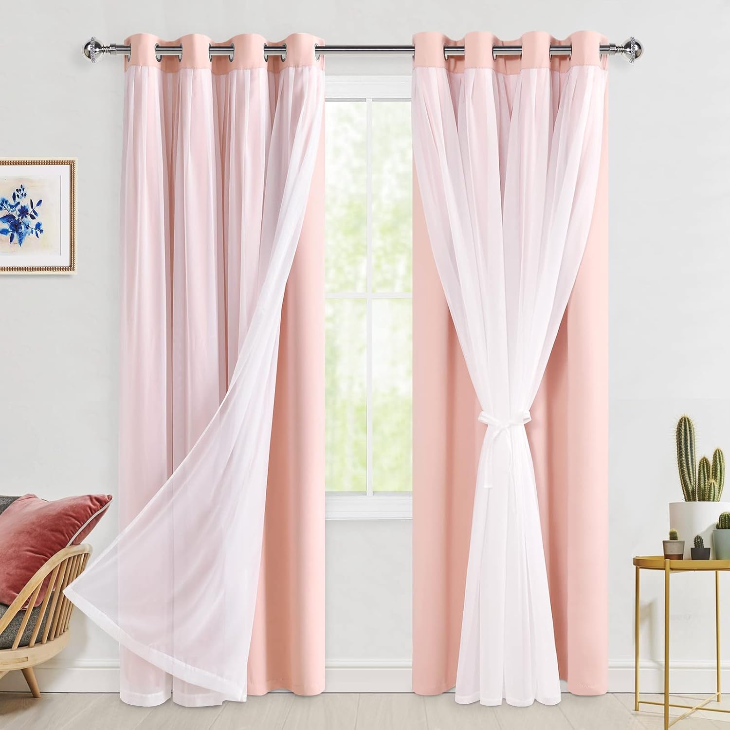 Hiasan Blackout Curtains with Sheer Overlay for Elegant Rooms