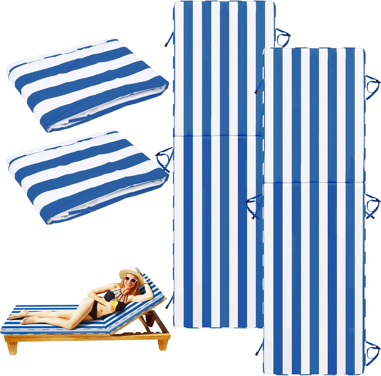 Waterproof Outdoor Lounge Chair Cushion Covers for Patio 72ft x 22ft