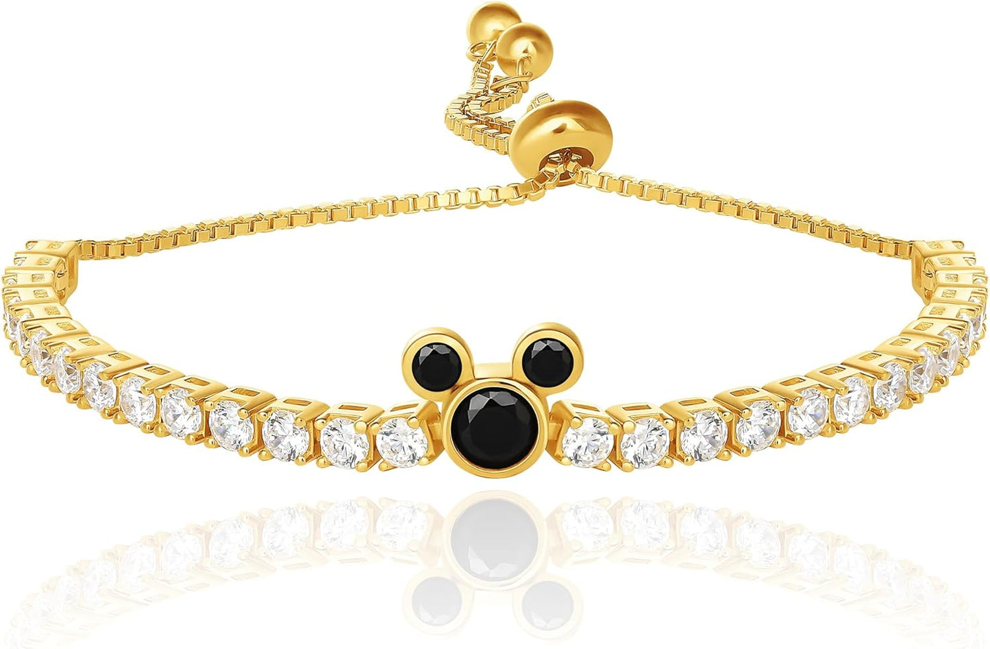 Official Disney Mickey Mouse Sterling Silver CZ Bracelet