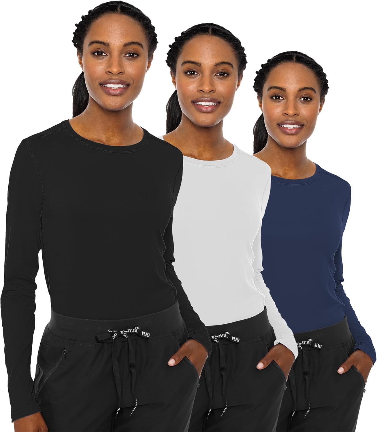 Med Couture Women's Underscrub Long Sleeve Performance Knit Tee