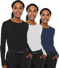 Med Couture Women's Underscrub Top Long Sleeve 3-Pack - Soft, Stretchy
