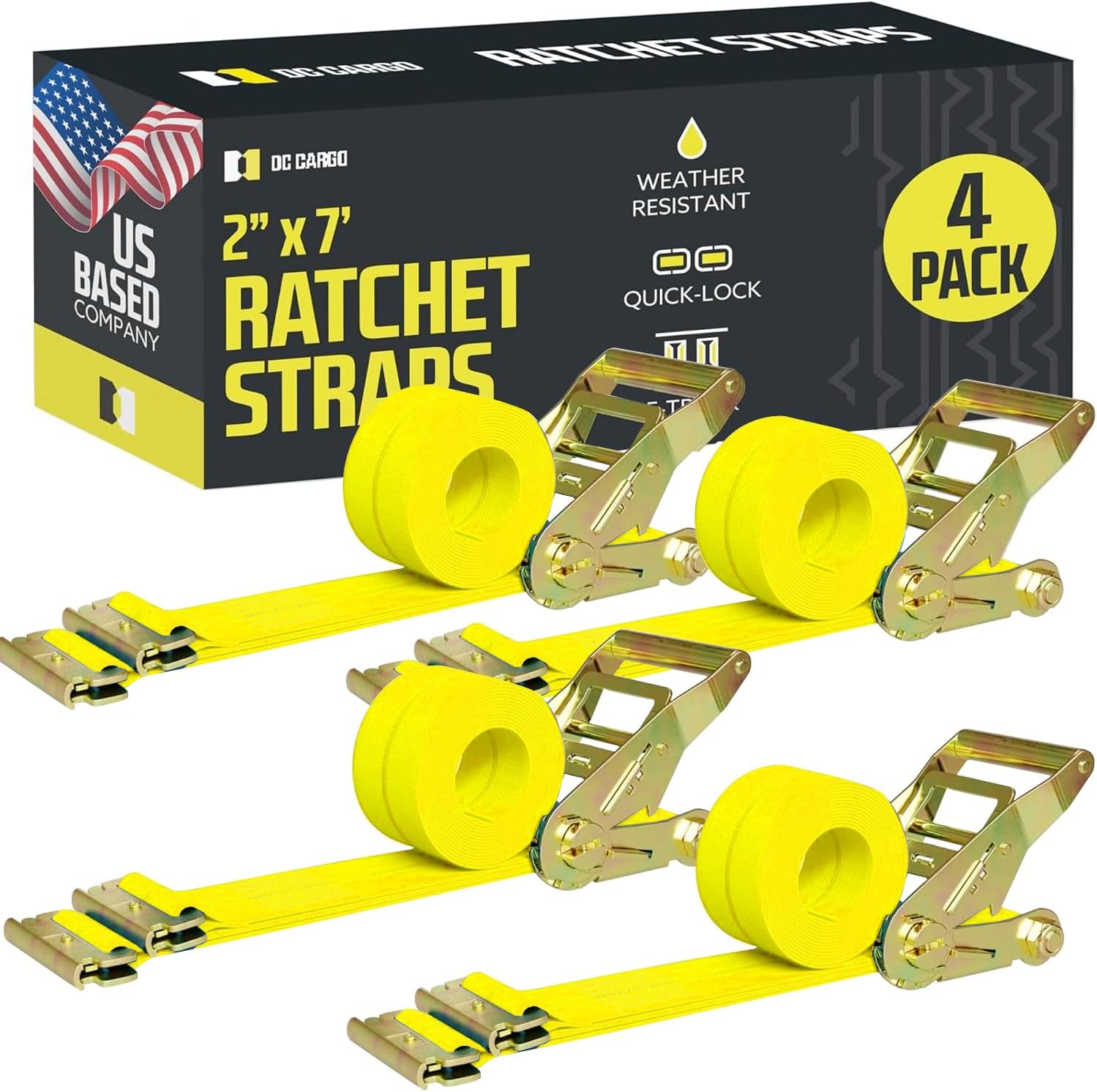 Heavy Duty E Track Ratchet Straps for Secure Cargo Tie-Downs