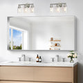 Silver Bathroom Mirror 24x48 in Rectangular Framed Mirror - Clear