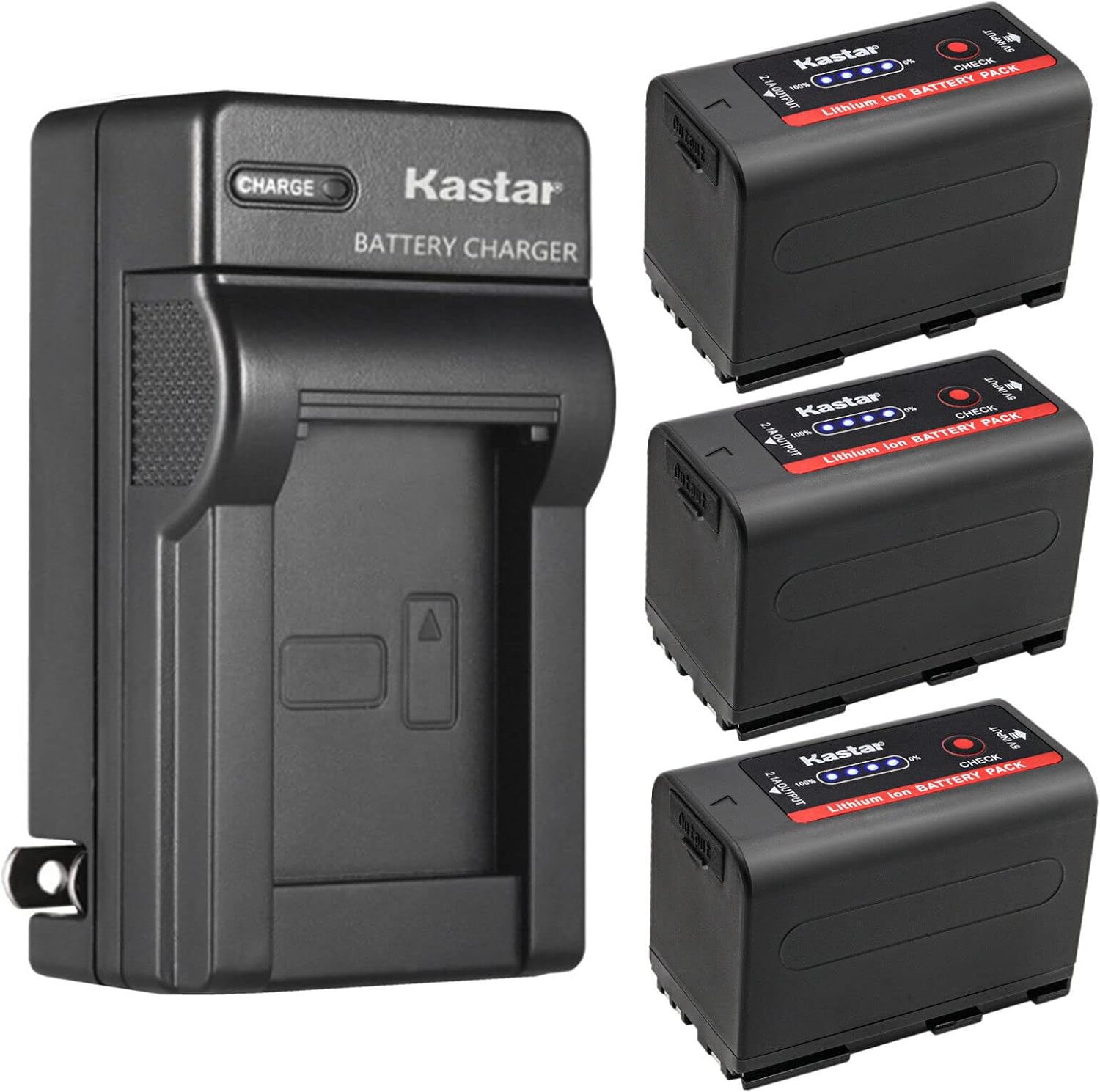 Kastar 3-Pack BP-950G Pro Battery and Charger for Canon Cameras