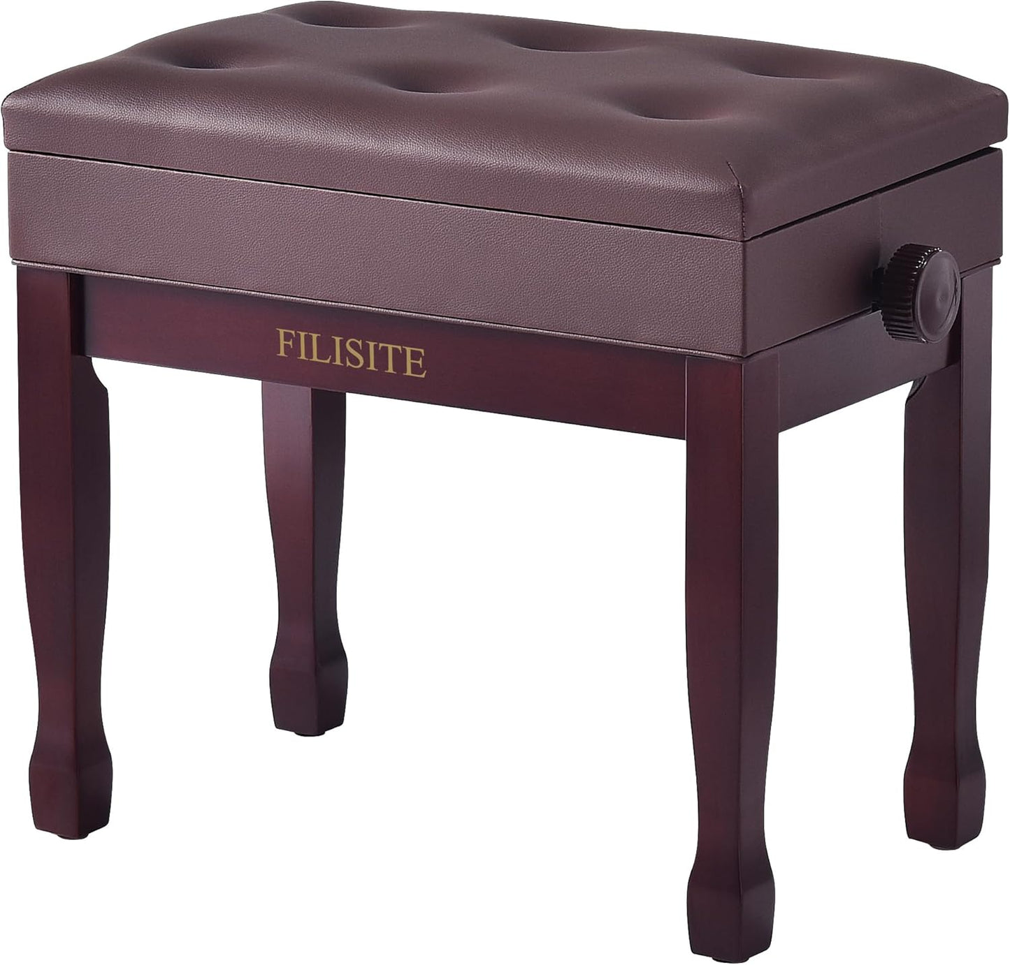 Adjustable Height Piano Bench Stool with Music Storage Space