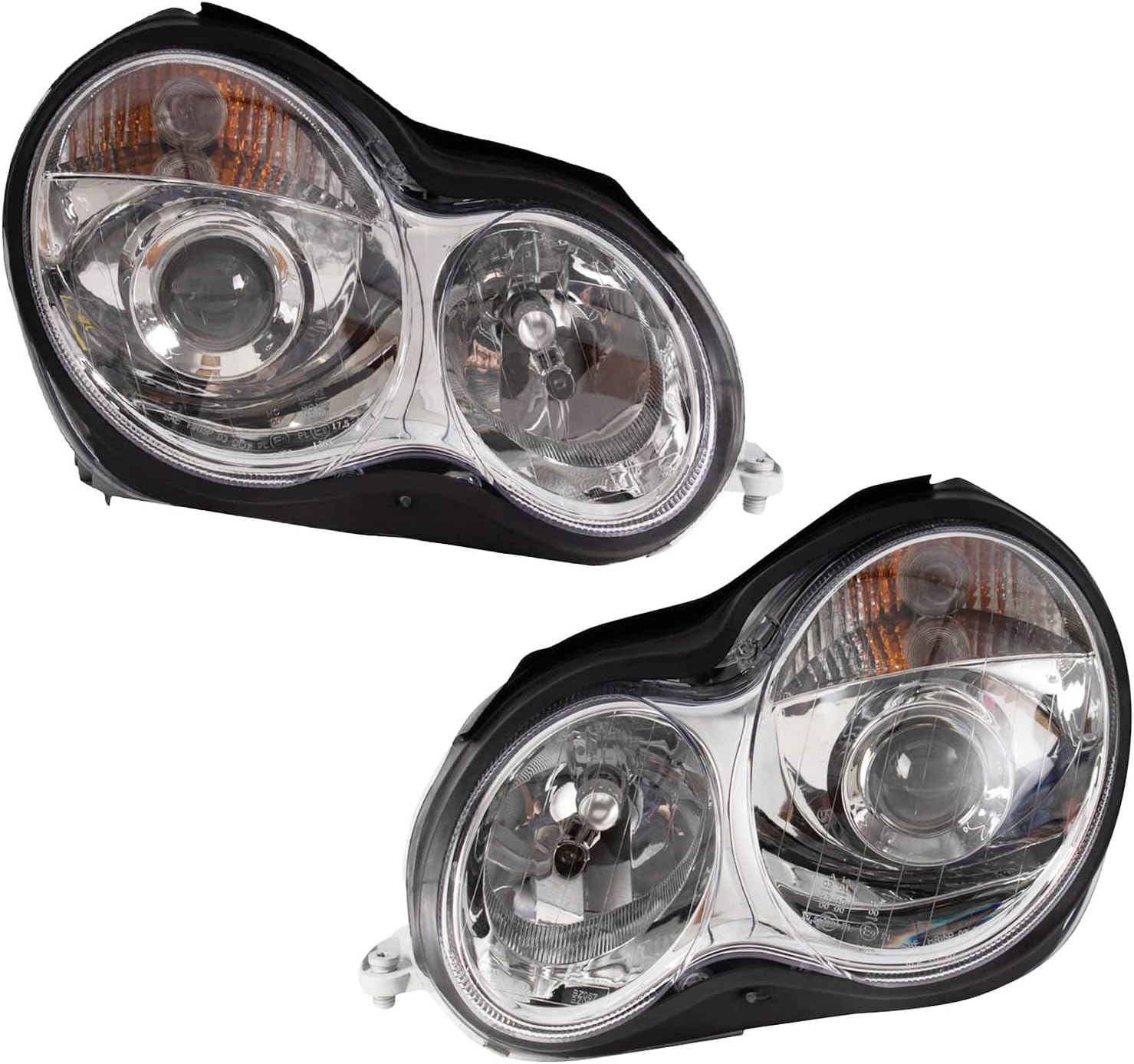 TRQ 2 Piece Headlight Assembly Set for Mercedes Benz Vehicles