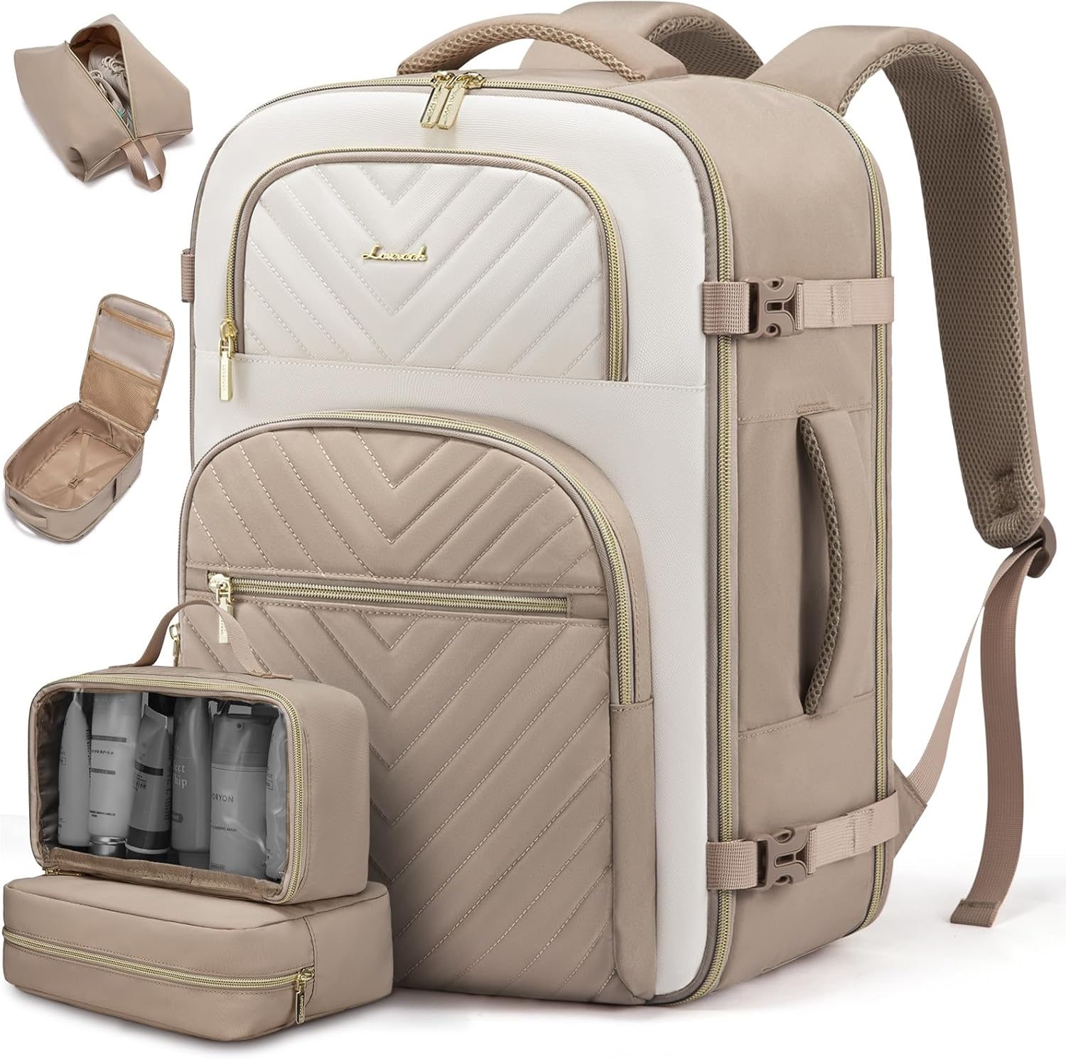 LOVEVOOK Travel Backpack 50L for Air Travel with Packing Cubes