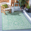 SAFAVIEH Courtyard Collection 5ft 3in x 7ft 7in Green/Ivory Area Rug