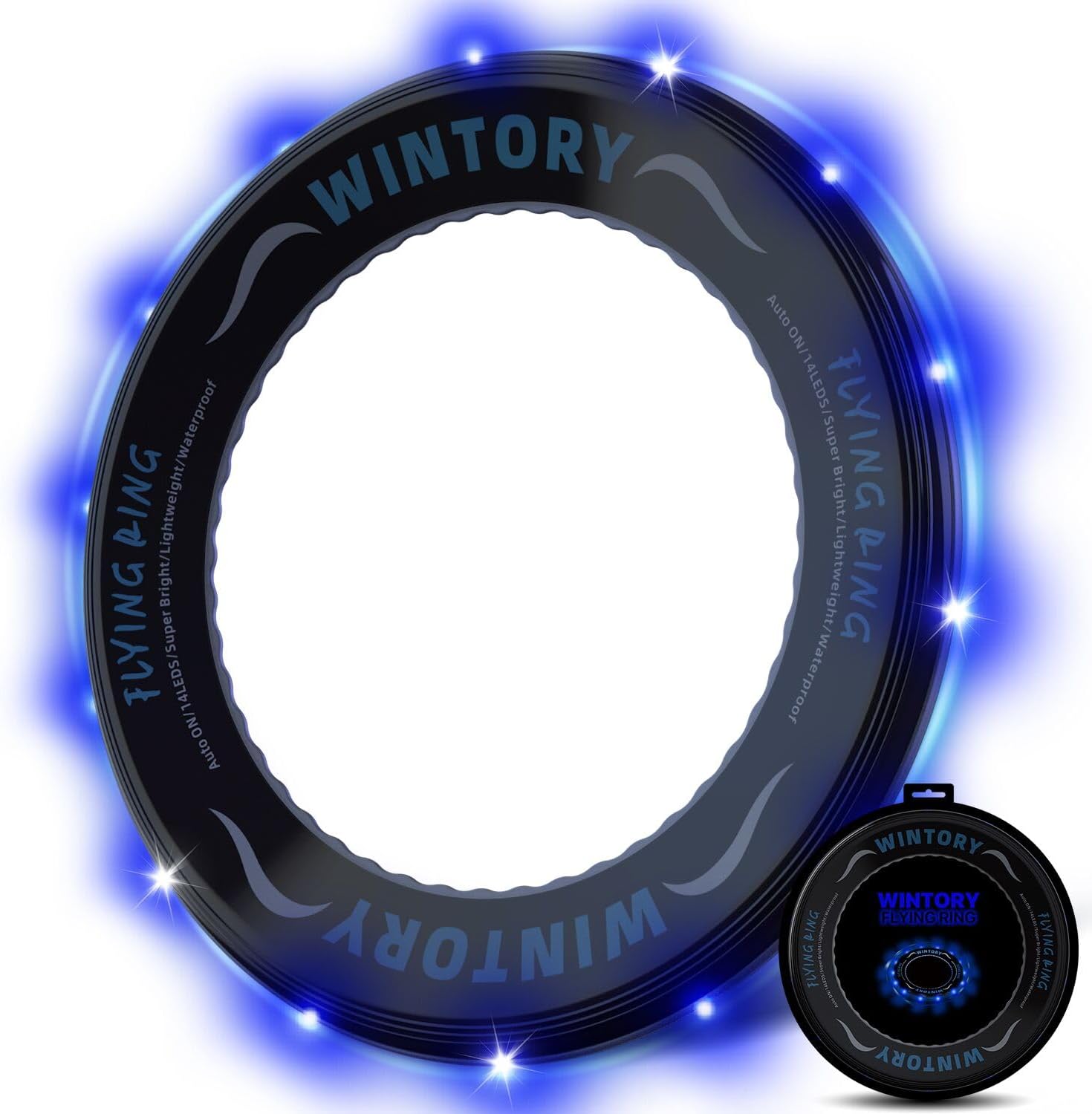 9.6in Light Up Flying Disc - 14 LEDs, Soft & Arc Flight, Indoor/Outdoor Fun!