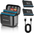 REYGEAK Battery and Charger for Insta360 X4 - 2 Pack Portable Power