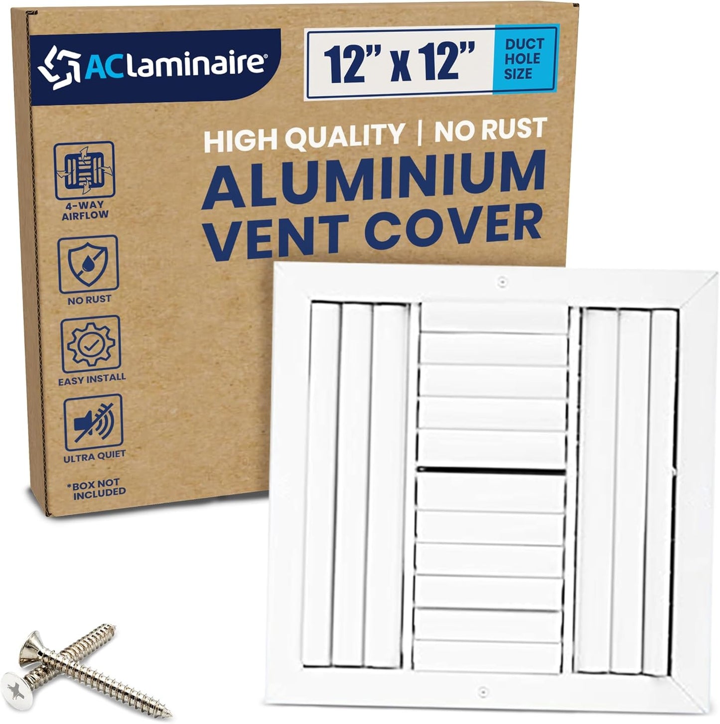 12x12 Inch Aluminum 4-Way Air Flow Vent Cover for HVAC Needs