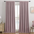 100% Blackout Curtains 96 in 2 Panels - Thermal Pink Velvet