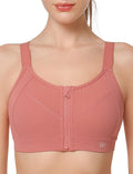 Yvette Adjustable Sports Bra High Impact Zip Front - Easy On/Off is