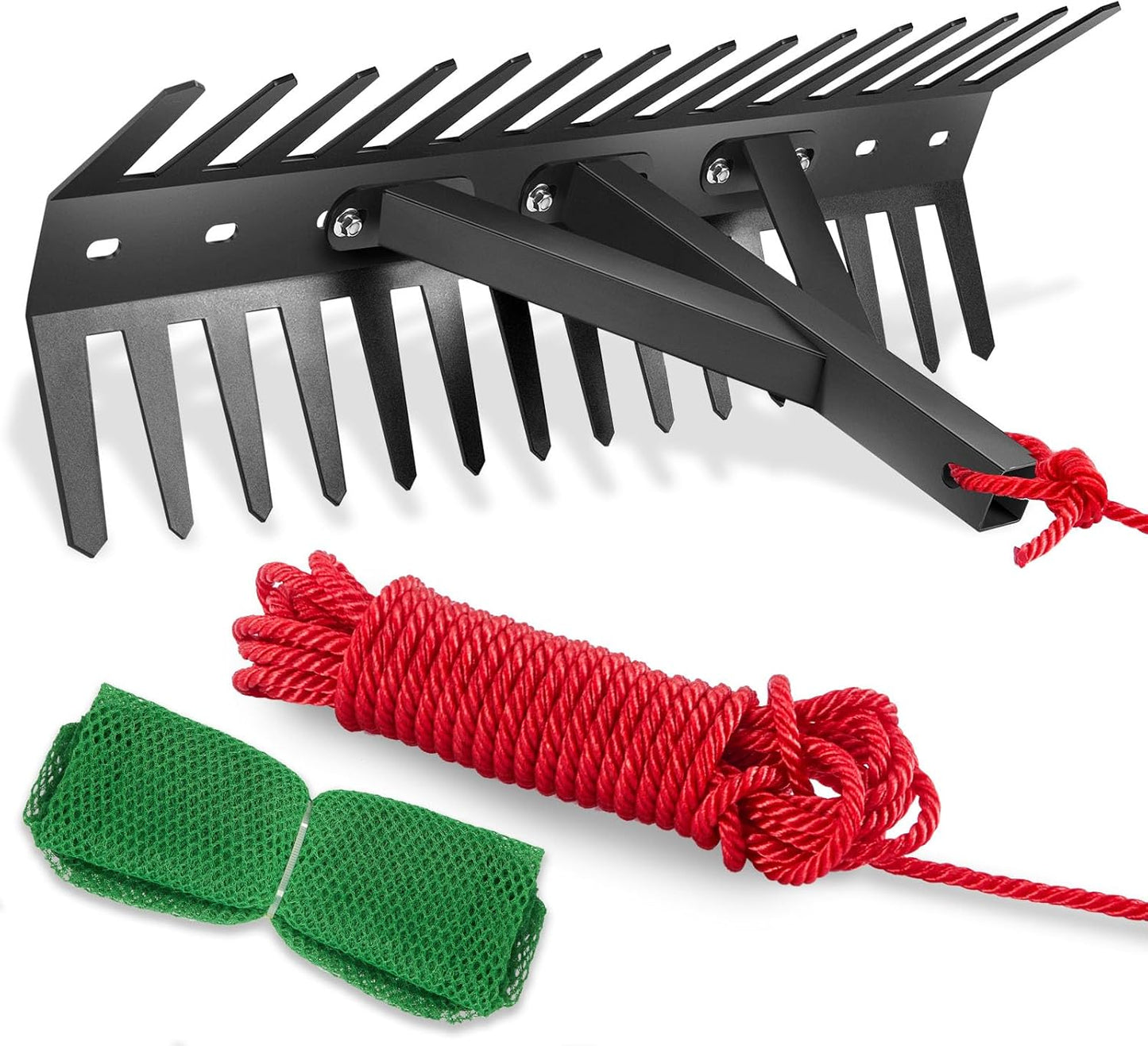 Aquatic Weed Rake with Steel Blades for Effective Lake Cleaning